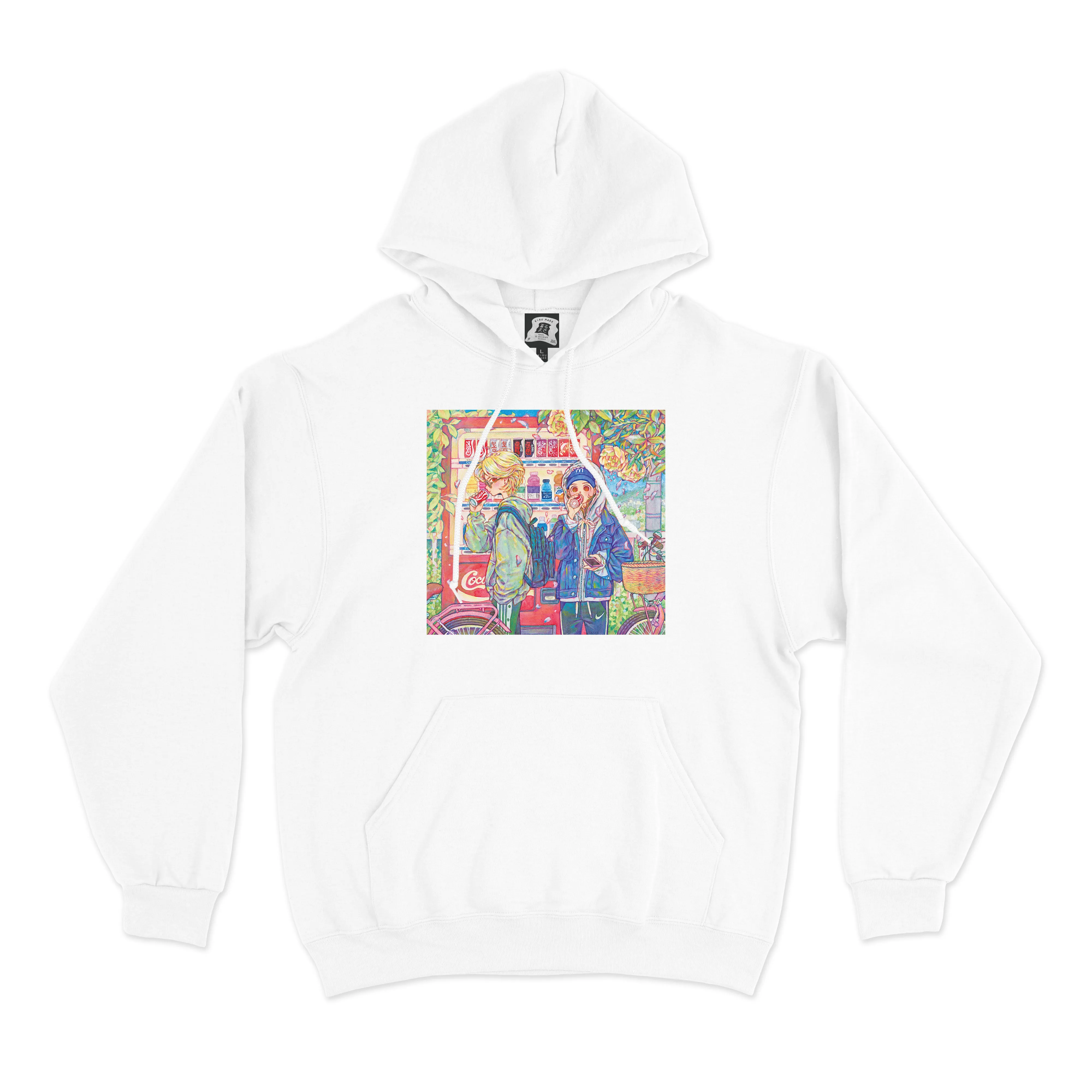 "March" Basic Hoodie White/Black