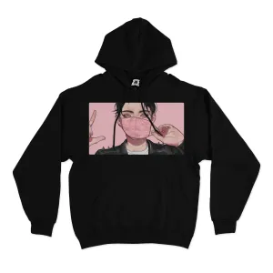 "Mask" Basic Hoodie Black