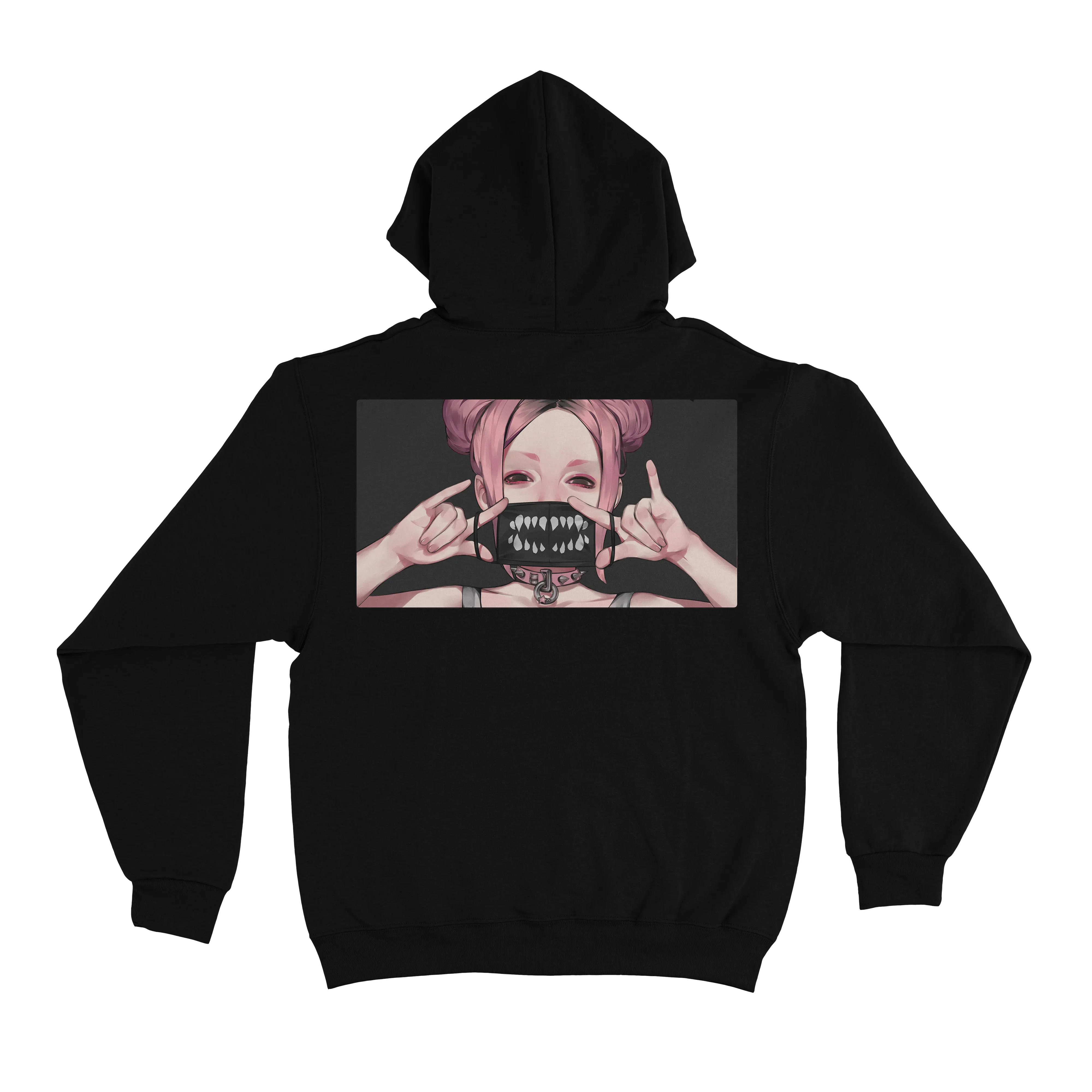 "Mask" Basic Hoodie Black