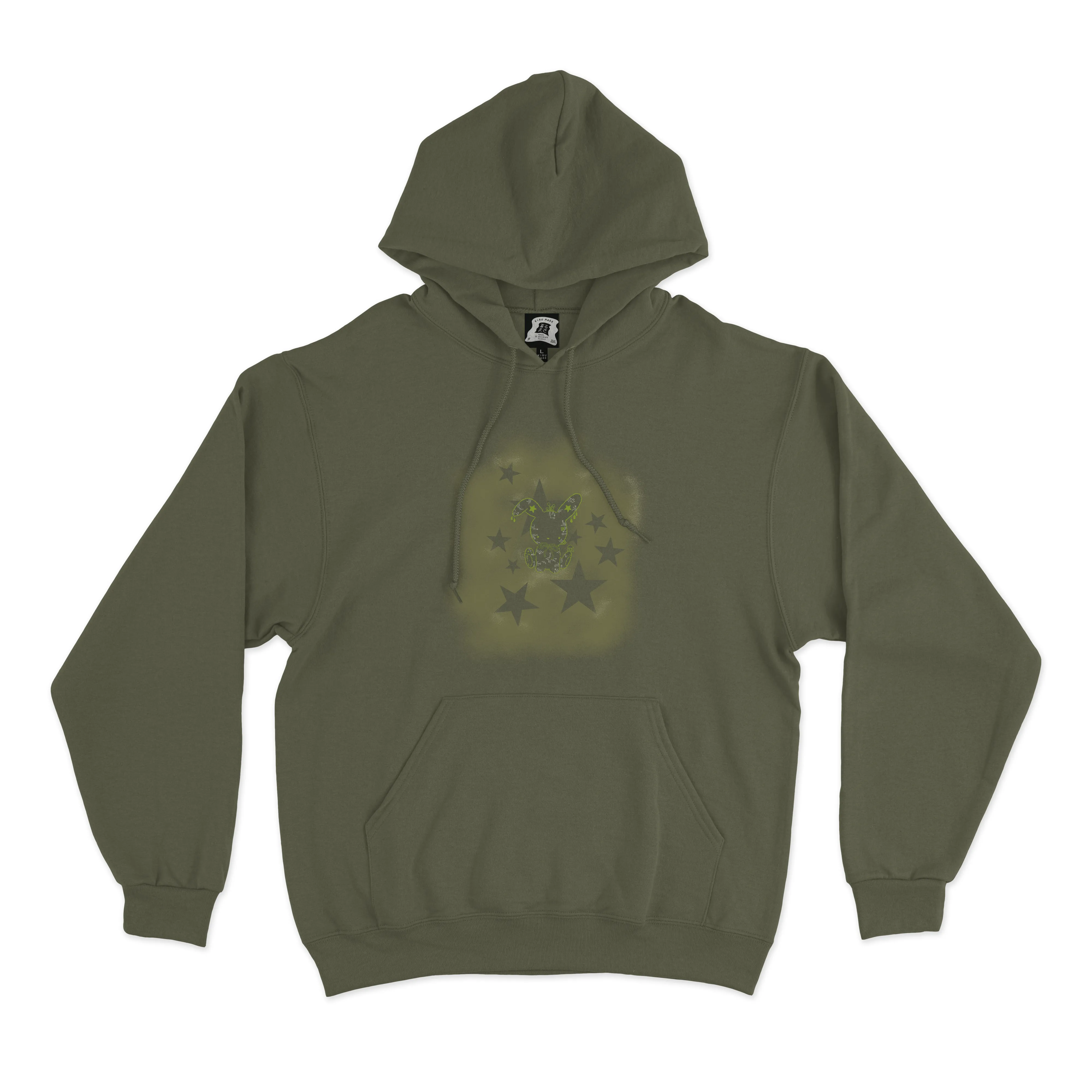 "Moss Bunny" Basic Hoodie Khaki/Black/Beige