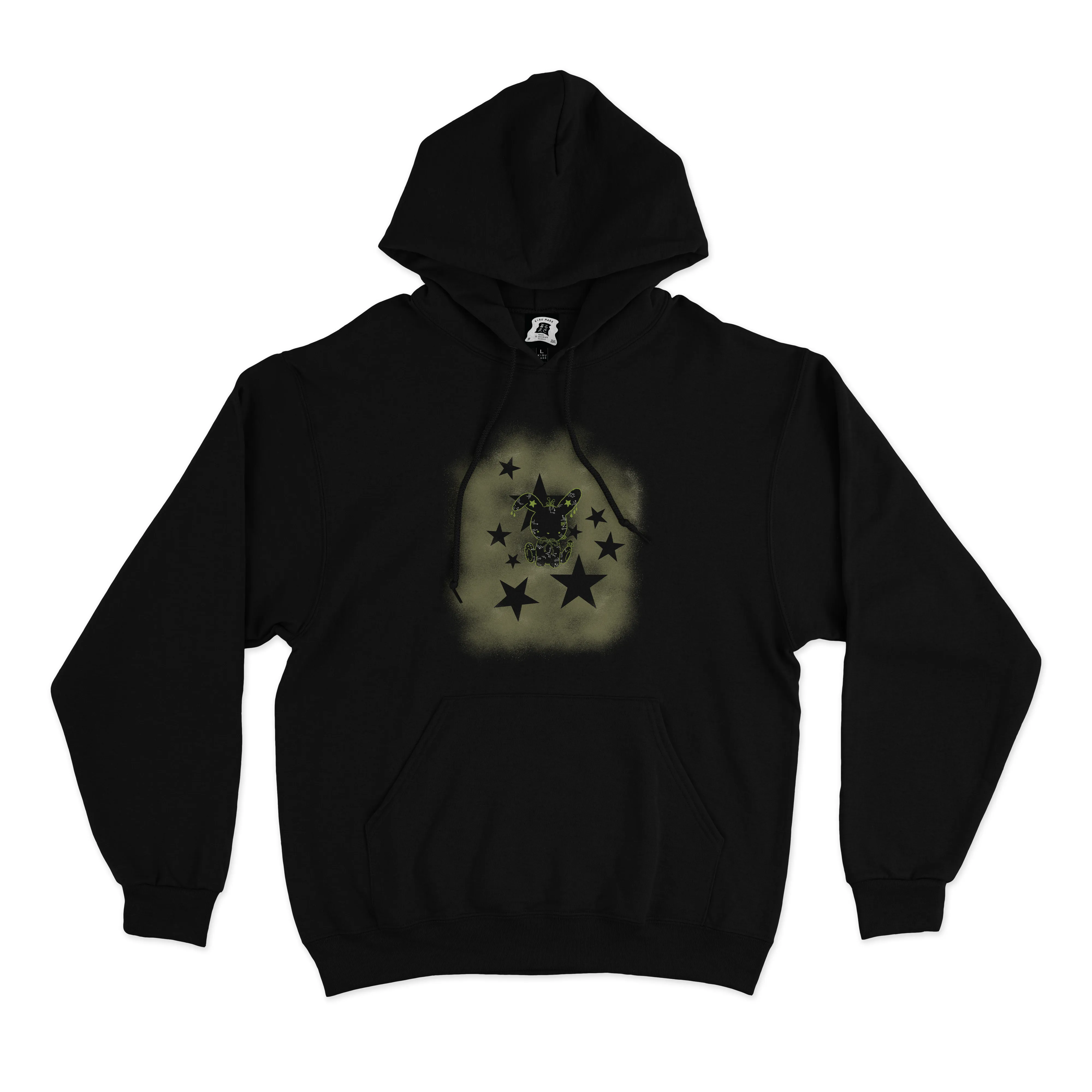 "Moss Bunny" Basic Hoodie Khaki/Black/Beige