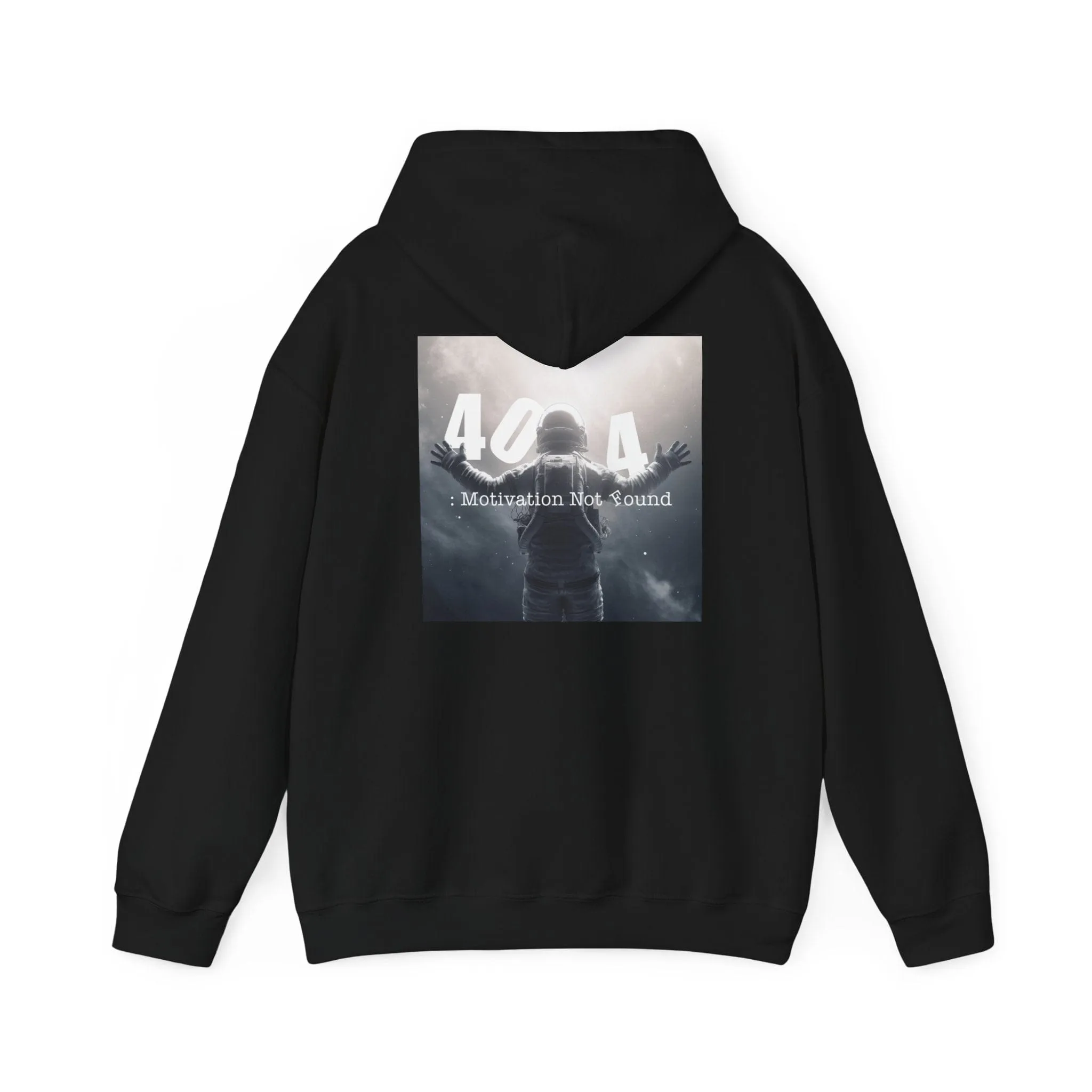 "Motivation Not Found"  Custom Black Unisex Hoodie | Art by Noa Bar Lev