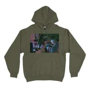 "Old Age Life" Fleece Hoodie Khaki