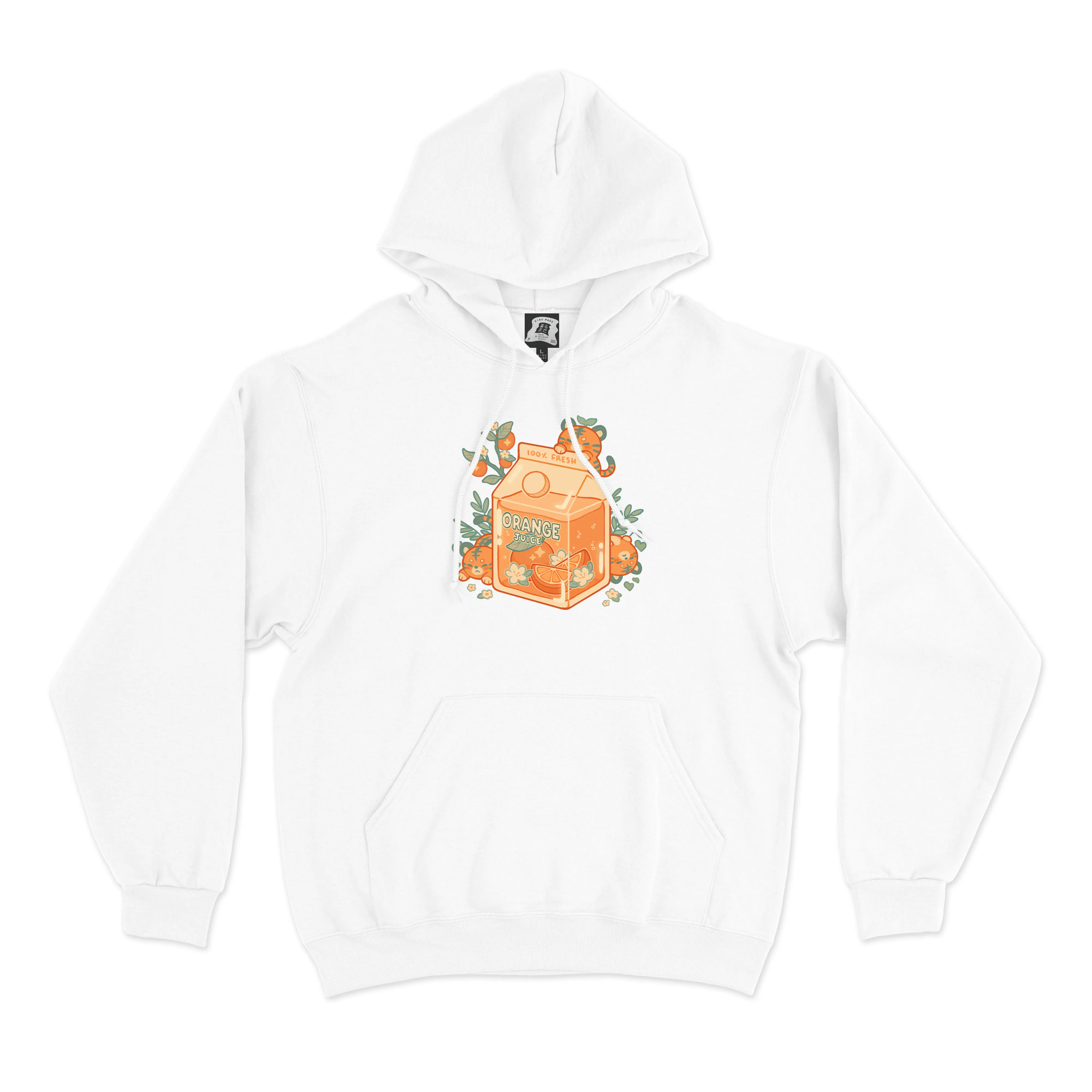 "Orange Milk" Basic Hoodie White/Black