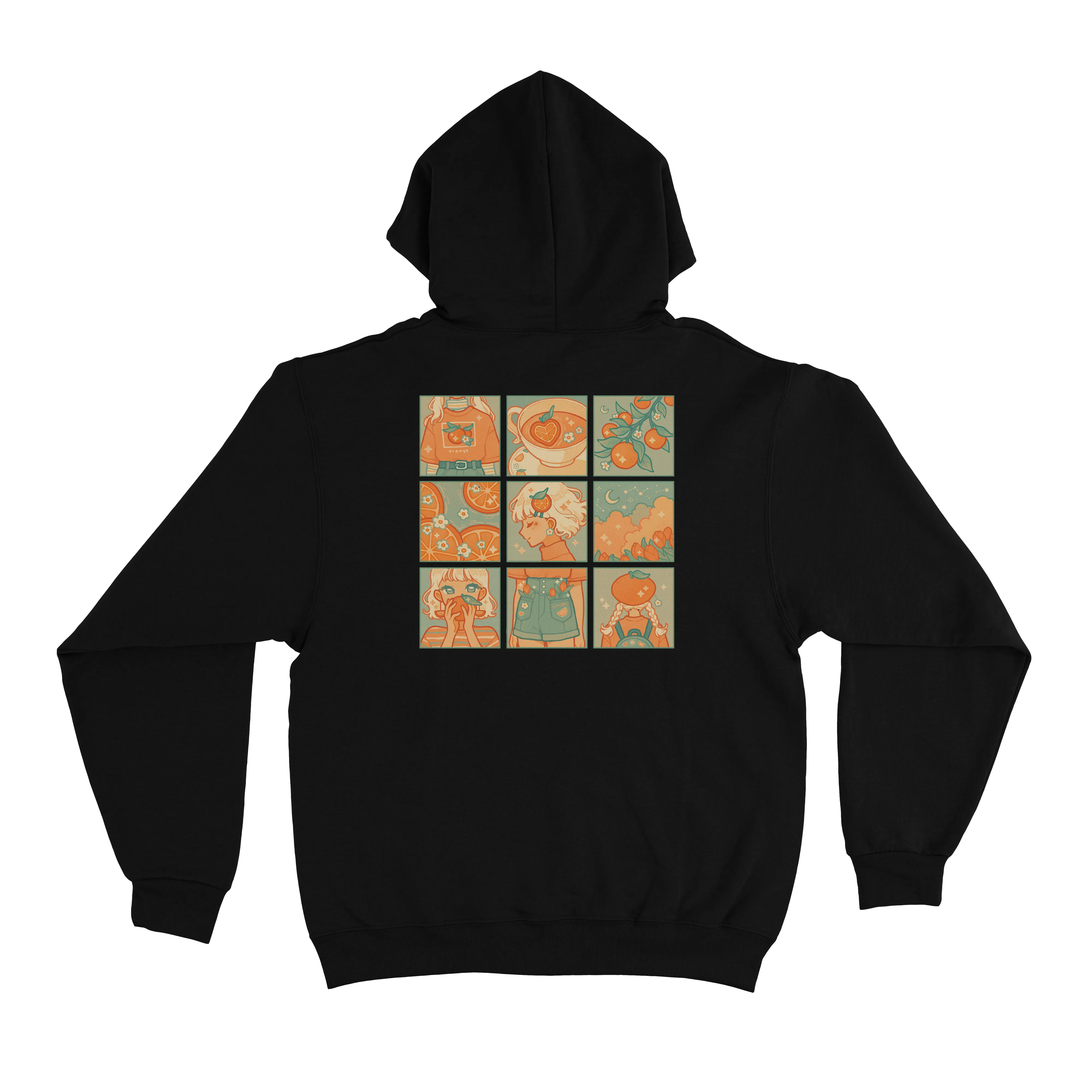 "Orange Moodboard" Basic Hoodie White/Black