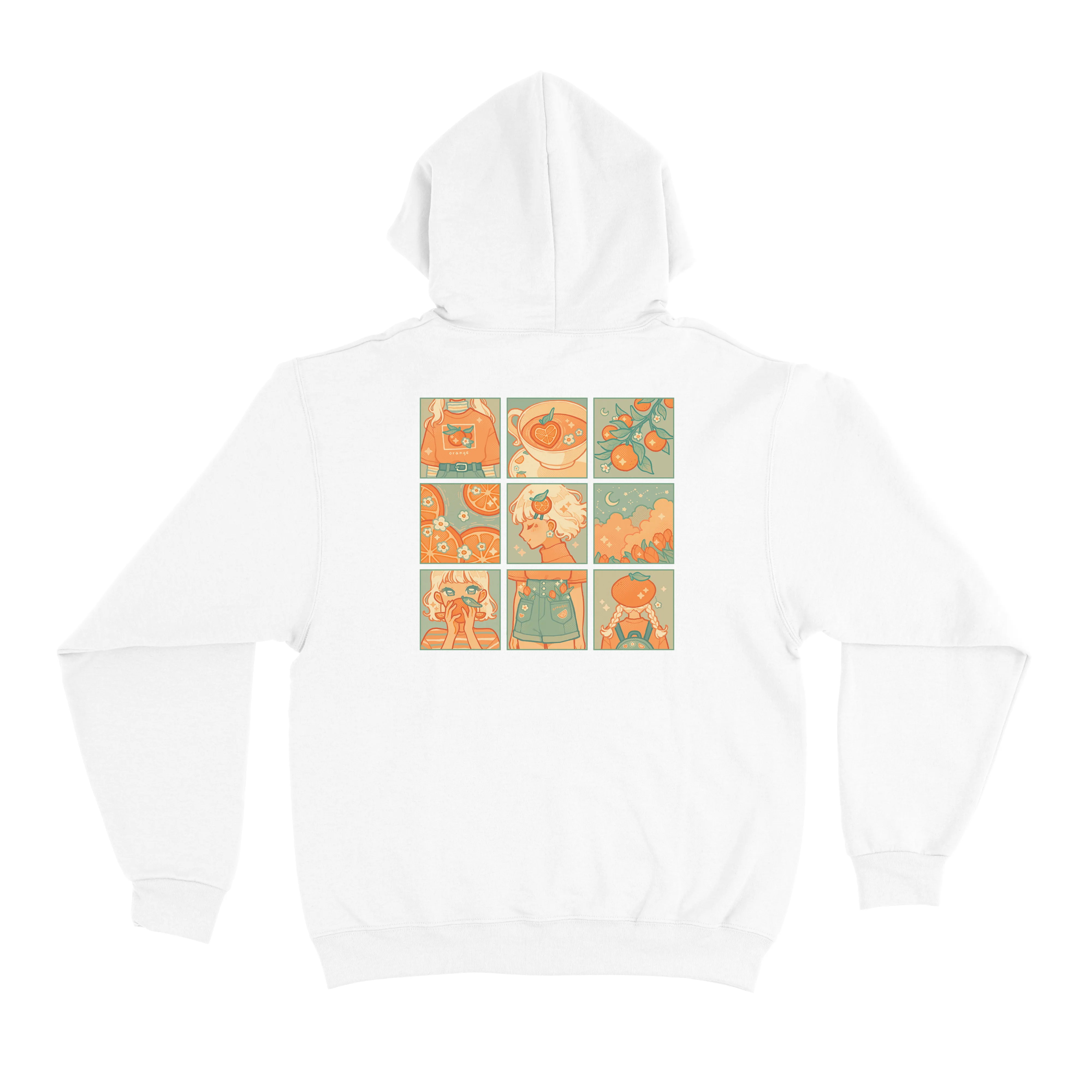 "Orange Moodboard" Basic Hoodie White/Black