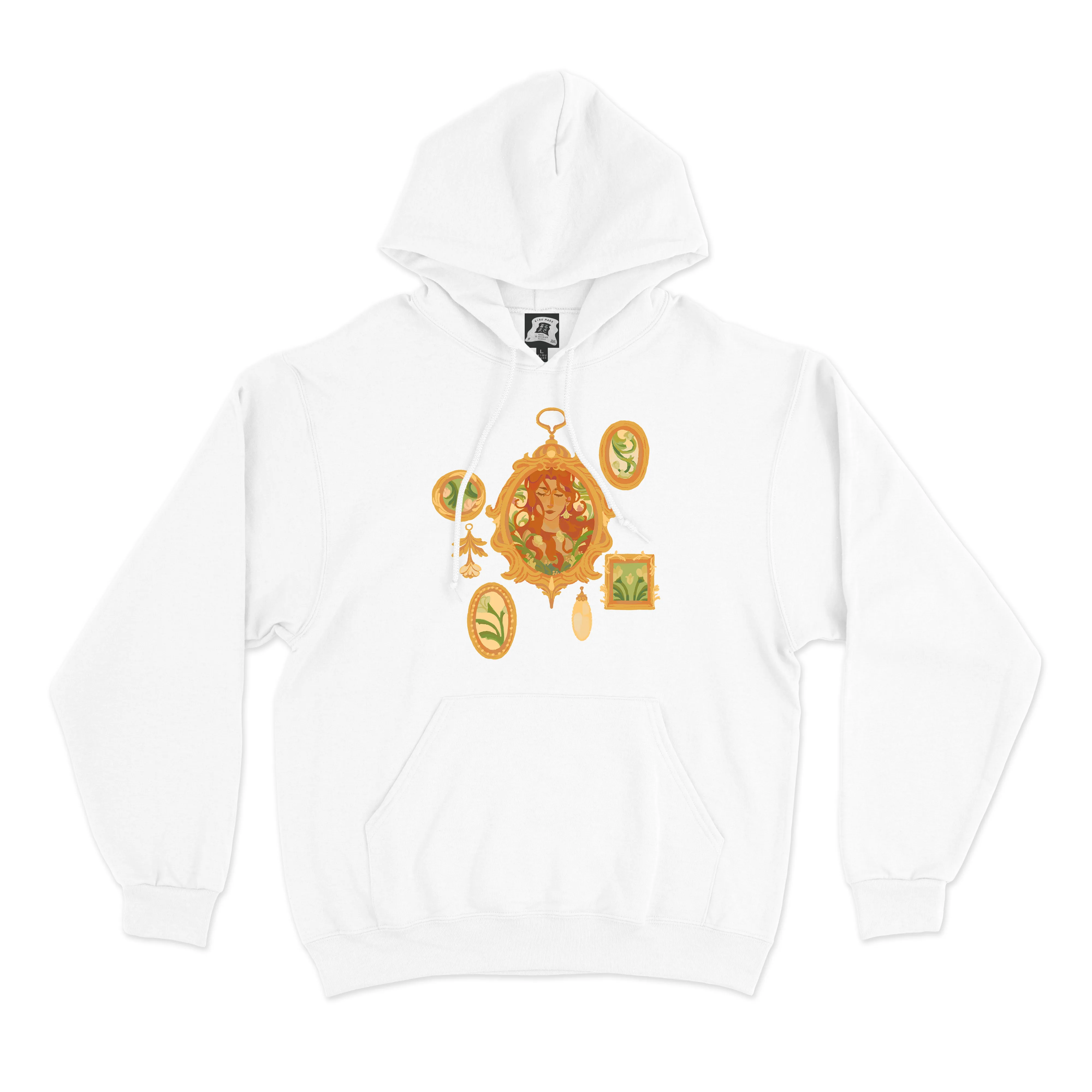 "Ornamen Tof Spring" Basic Hoodie White