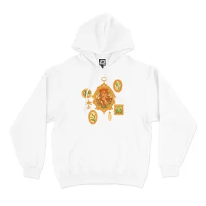 "Ornamen Tof Spring" Basic Hoodie White