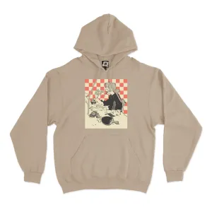 "Pizza" Basic Hoodie Black/Beige