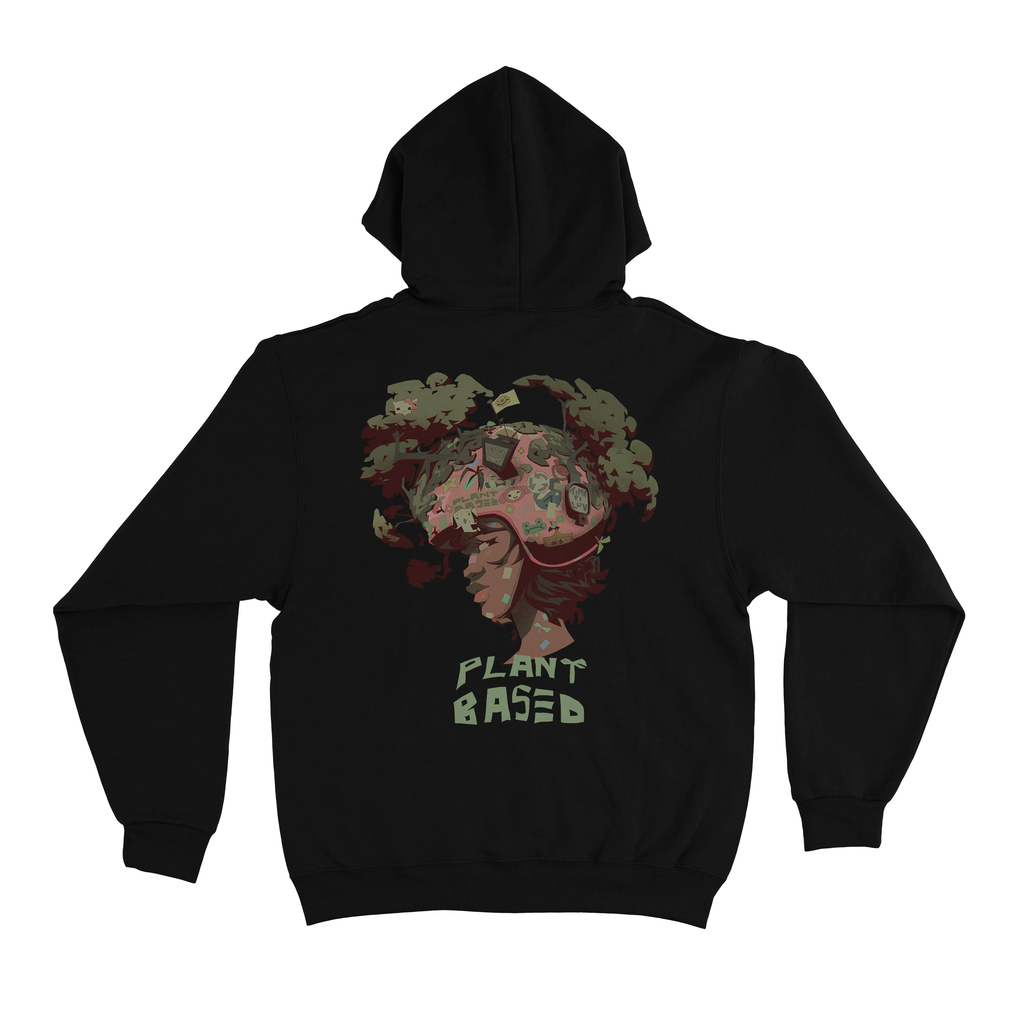 "Plant Based 2" Basic Hoodie Black