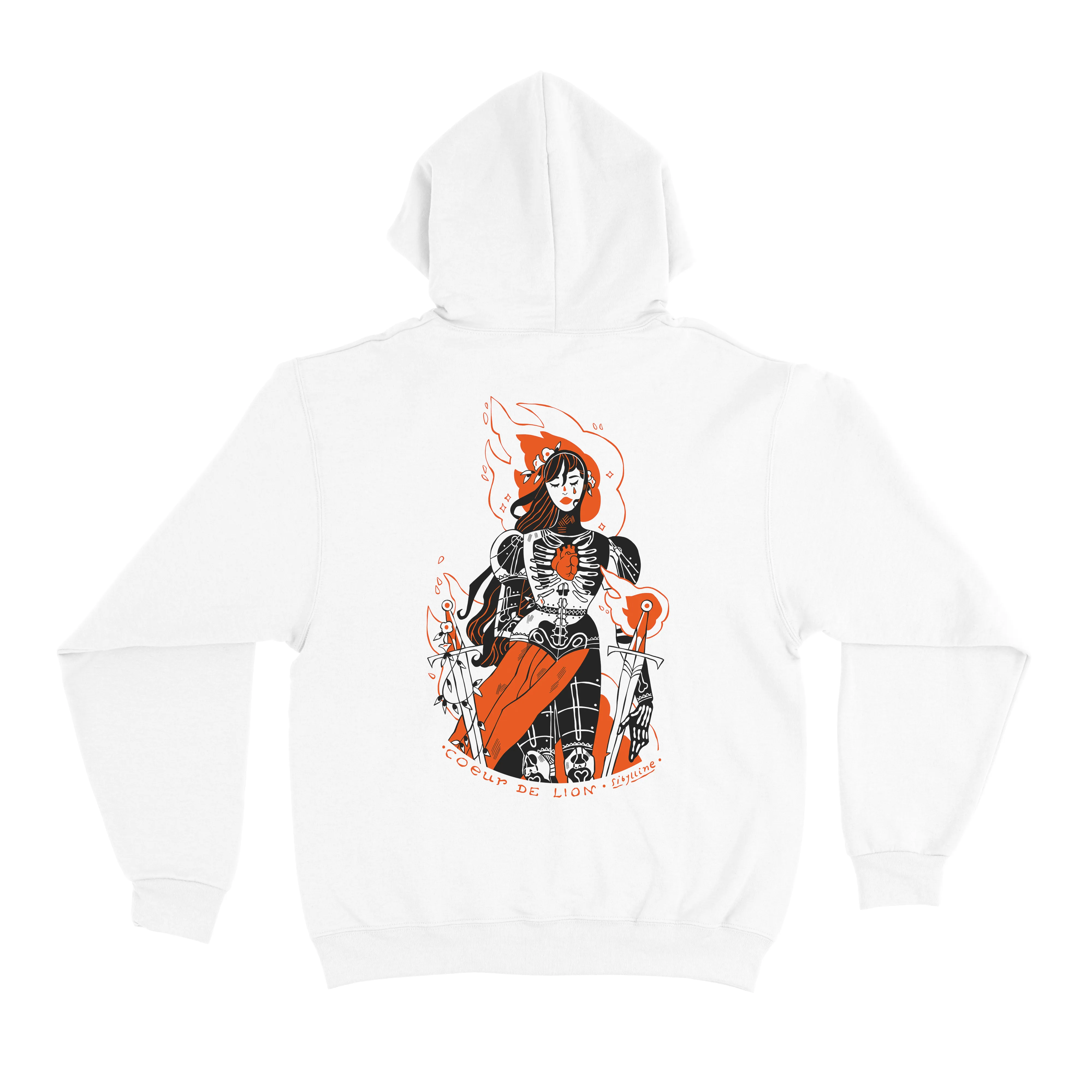 "Space Knight" Basic Hoodie White/Black