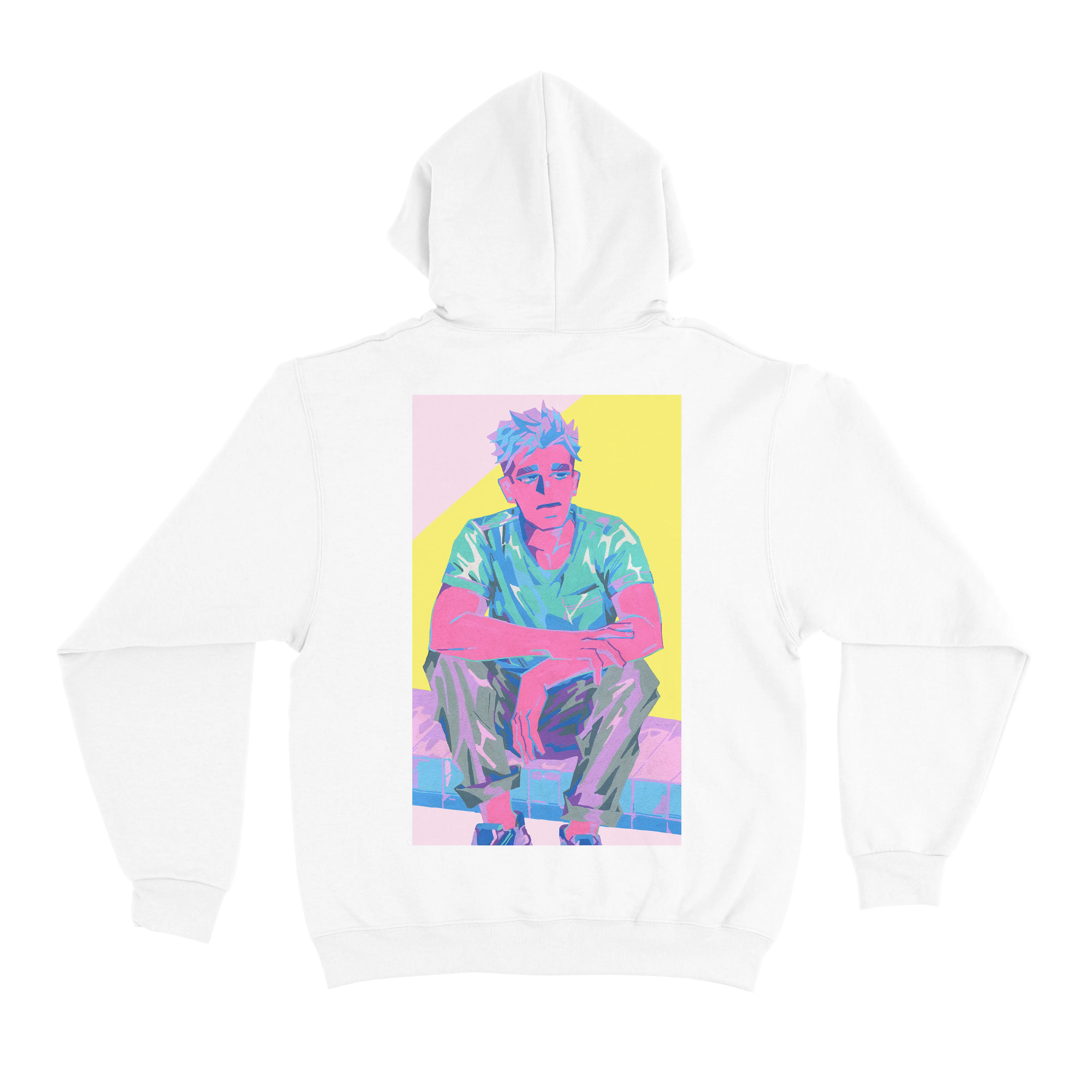 "Waiting" Basic Hoodie White