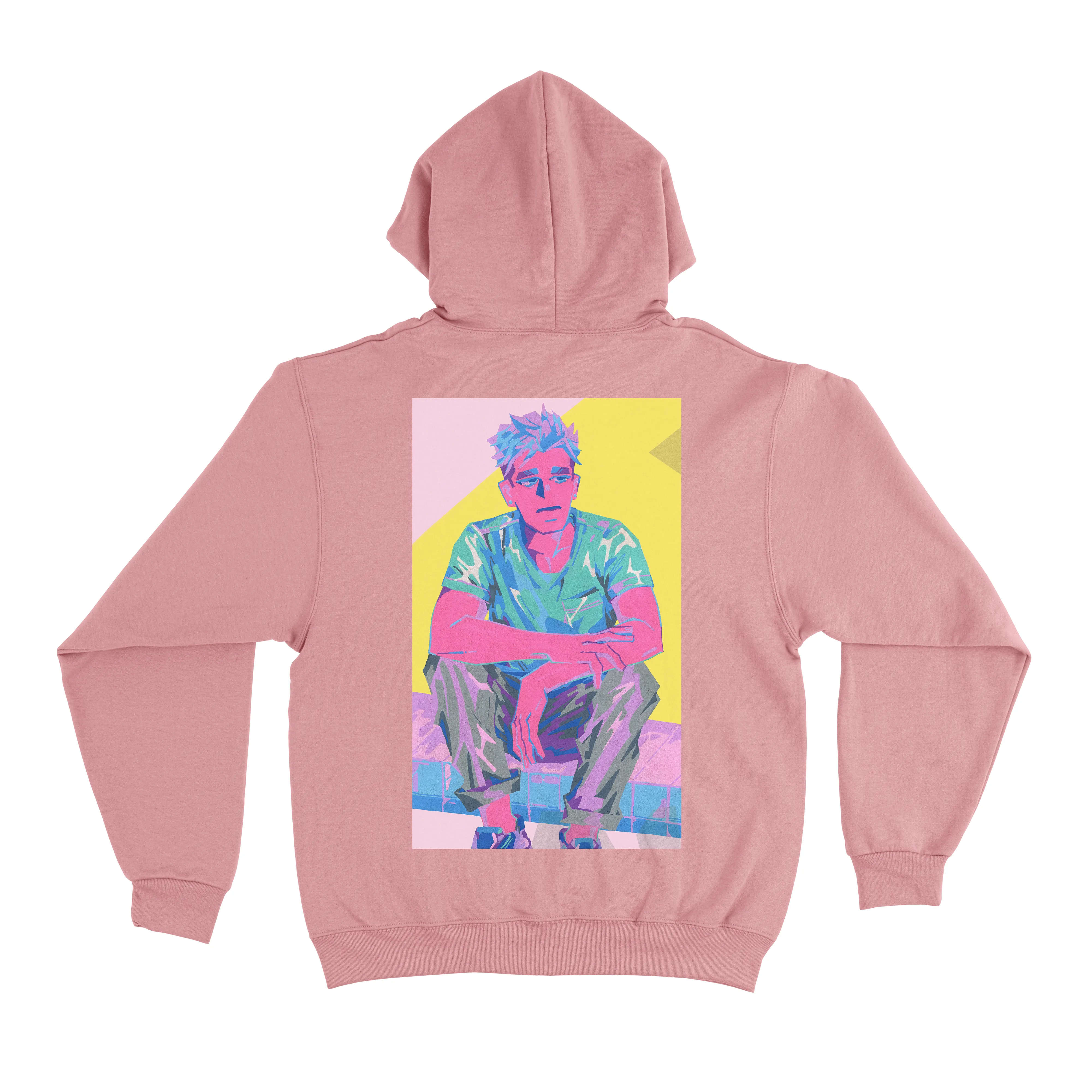 "Waiting" Fleece Hoodie Light Pink