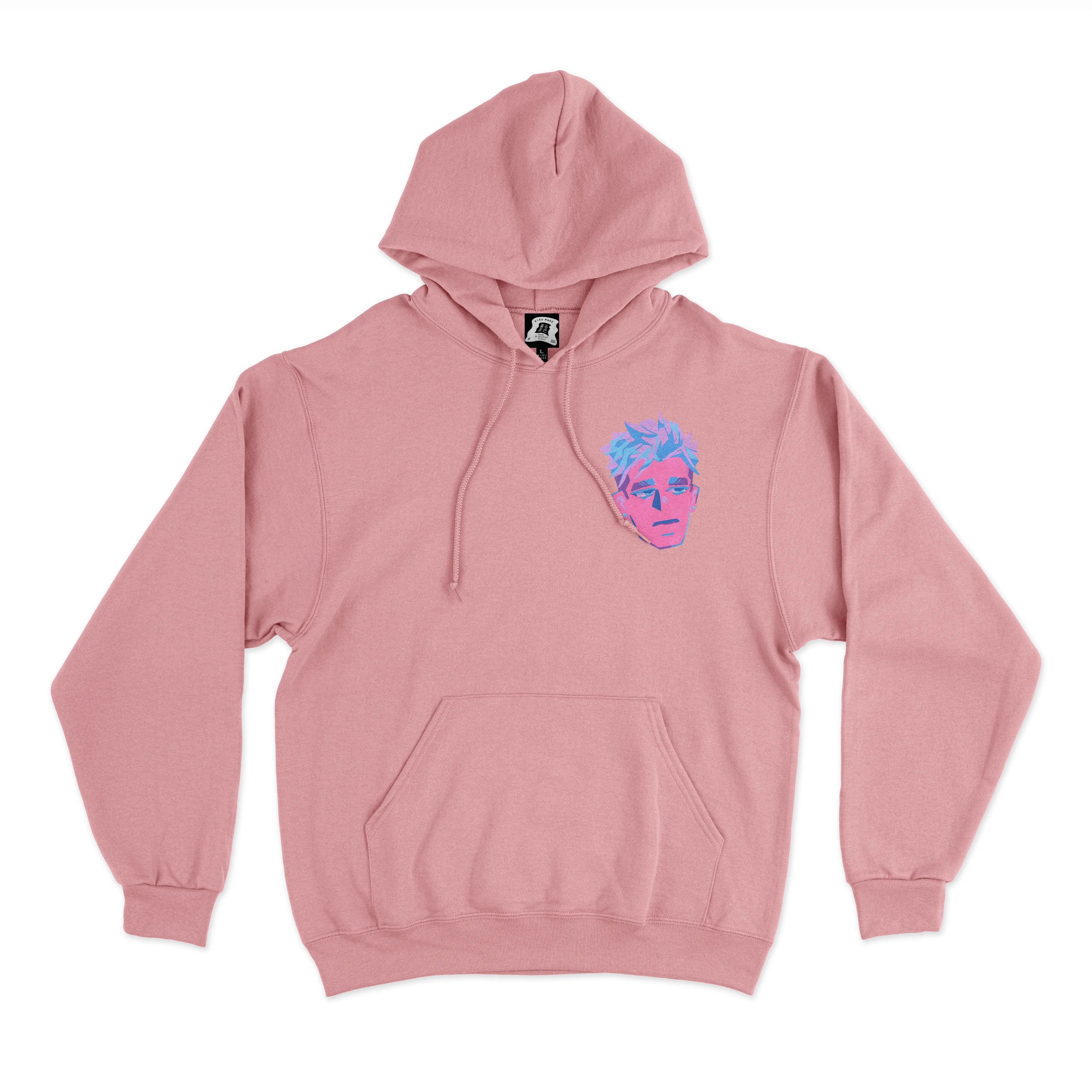"Waiting" Fleece Hoodie Light Pink