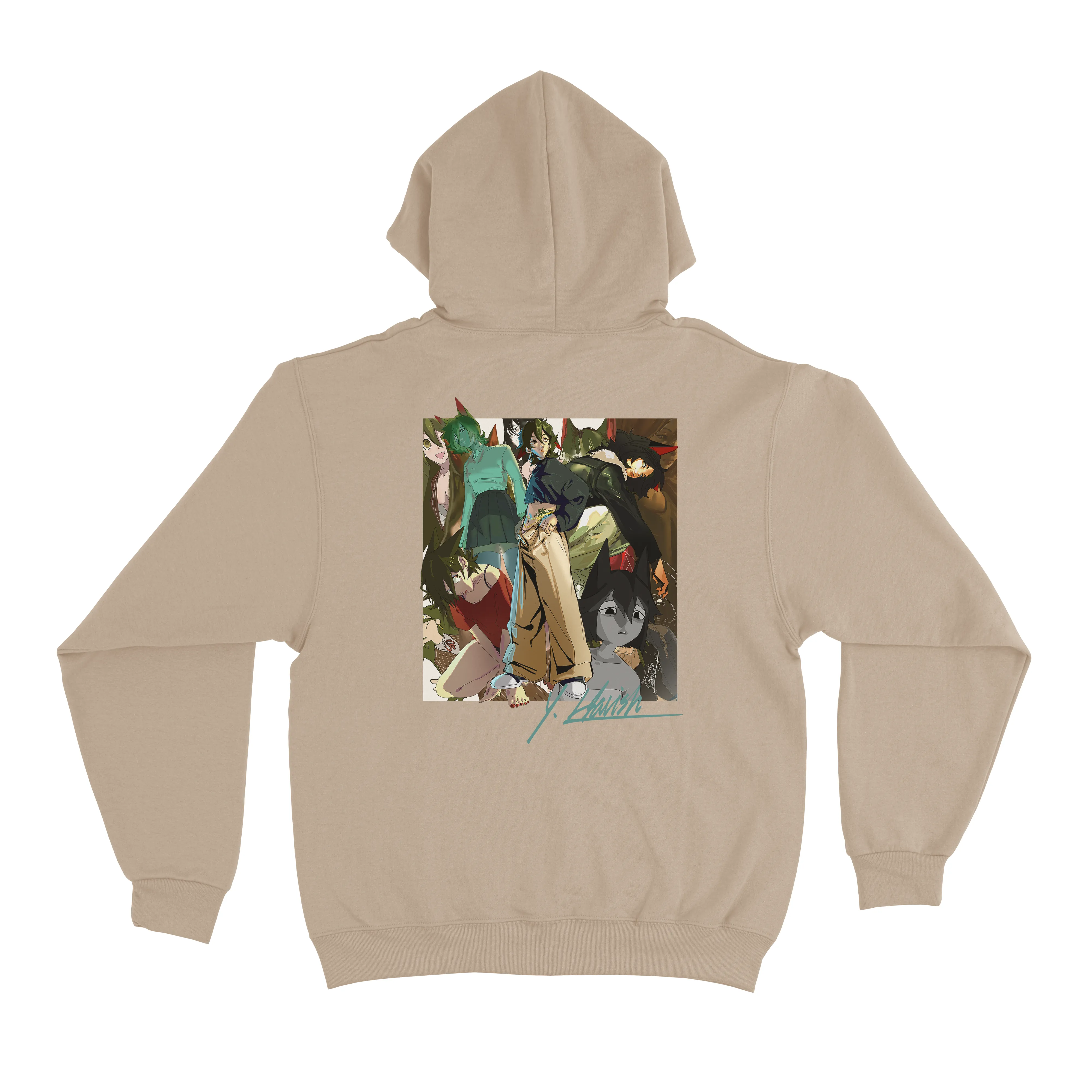 "Yvonne Havish" Fleece Hoodie Khaki/Beige