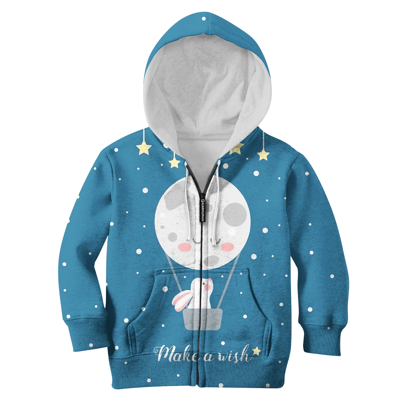 Rabbit Makes A Wish In Moonlight Custom Cosplay Kid Hoodie