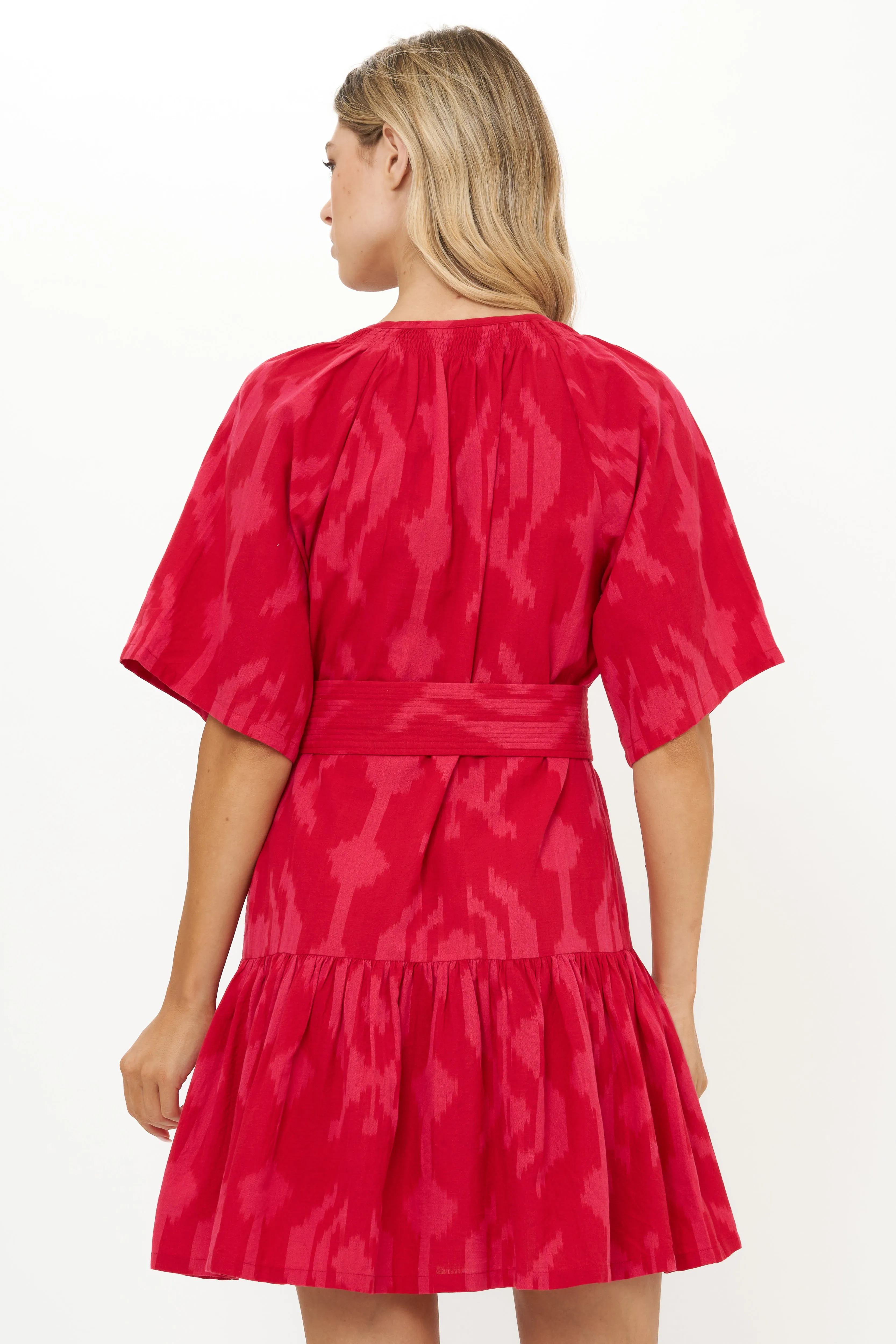 Raglan Belted Mini- Tashkent Red