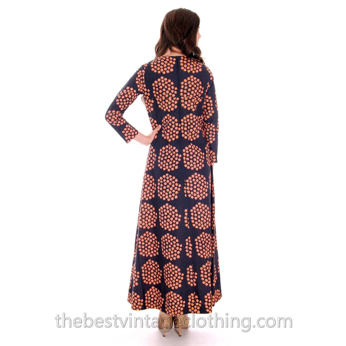 Rare Marimekko Dress Puketti 1964 Label Maxi Dress 100% Cotton 36/8