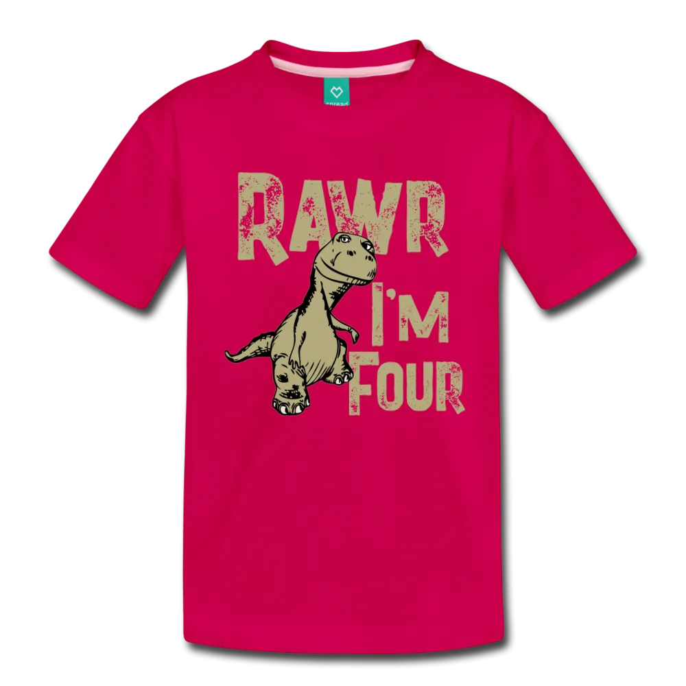 Rawr I'm Four Toddler Premium T-Shirt (CK1379)