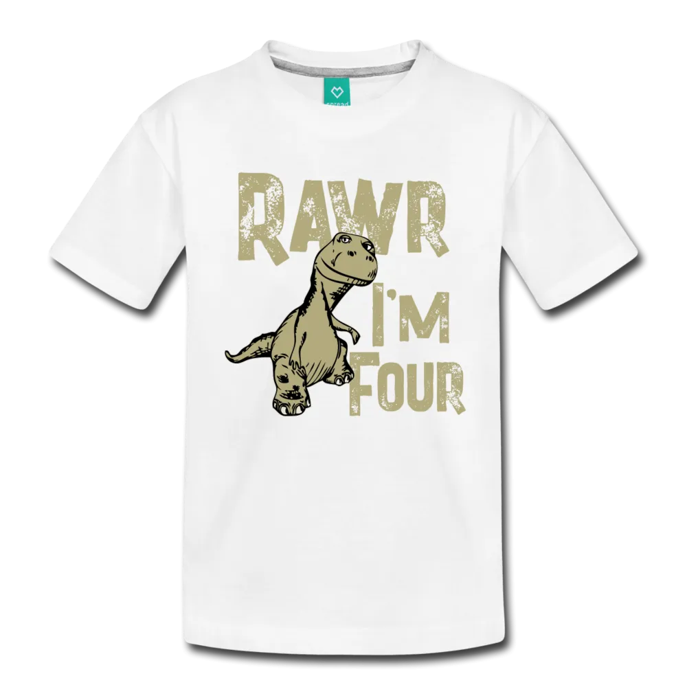Rawr I'm Four Toddler Premium T-Shirt (CK1379)