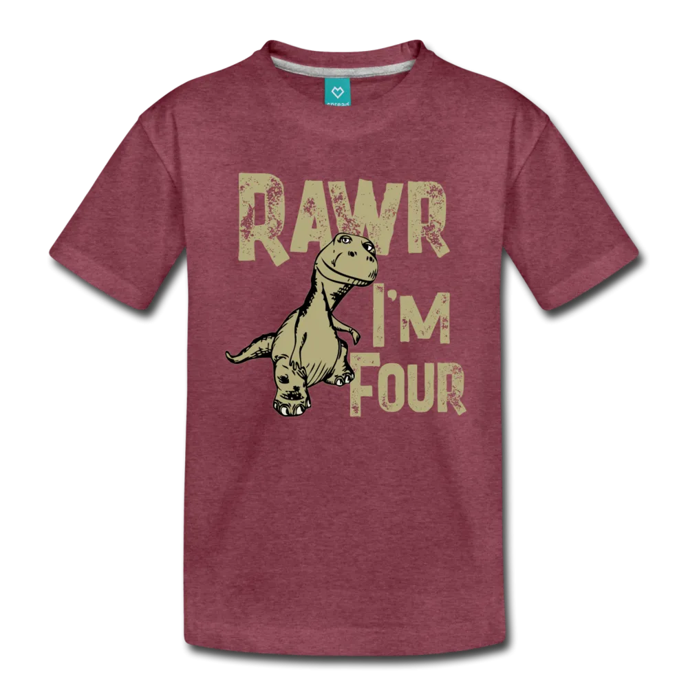 Rawr I'm Four Toddler Premium T-Shirt (CK1379)