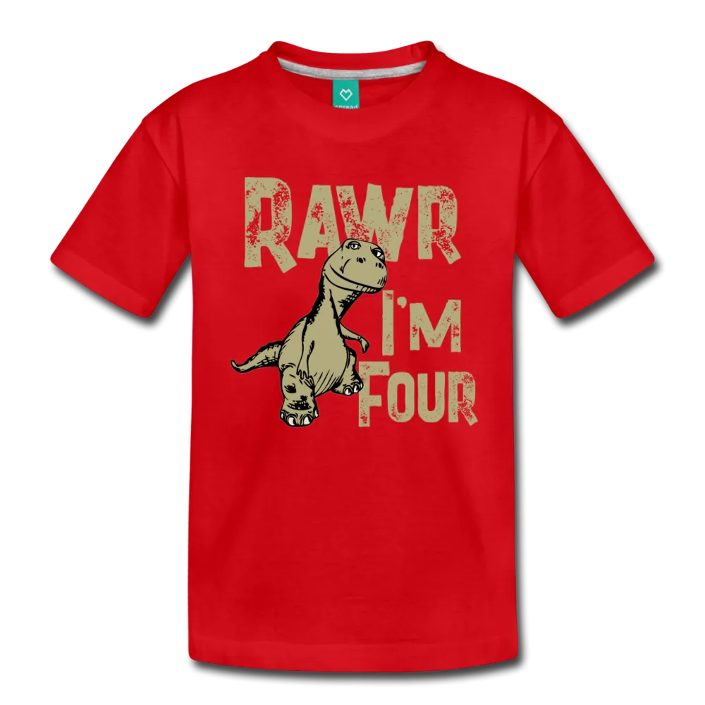 Rawr I'm Four Toddler Premium T-Shirt (CK1379)