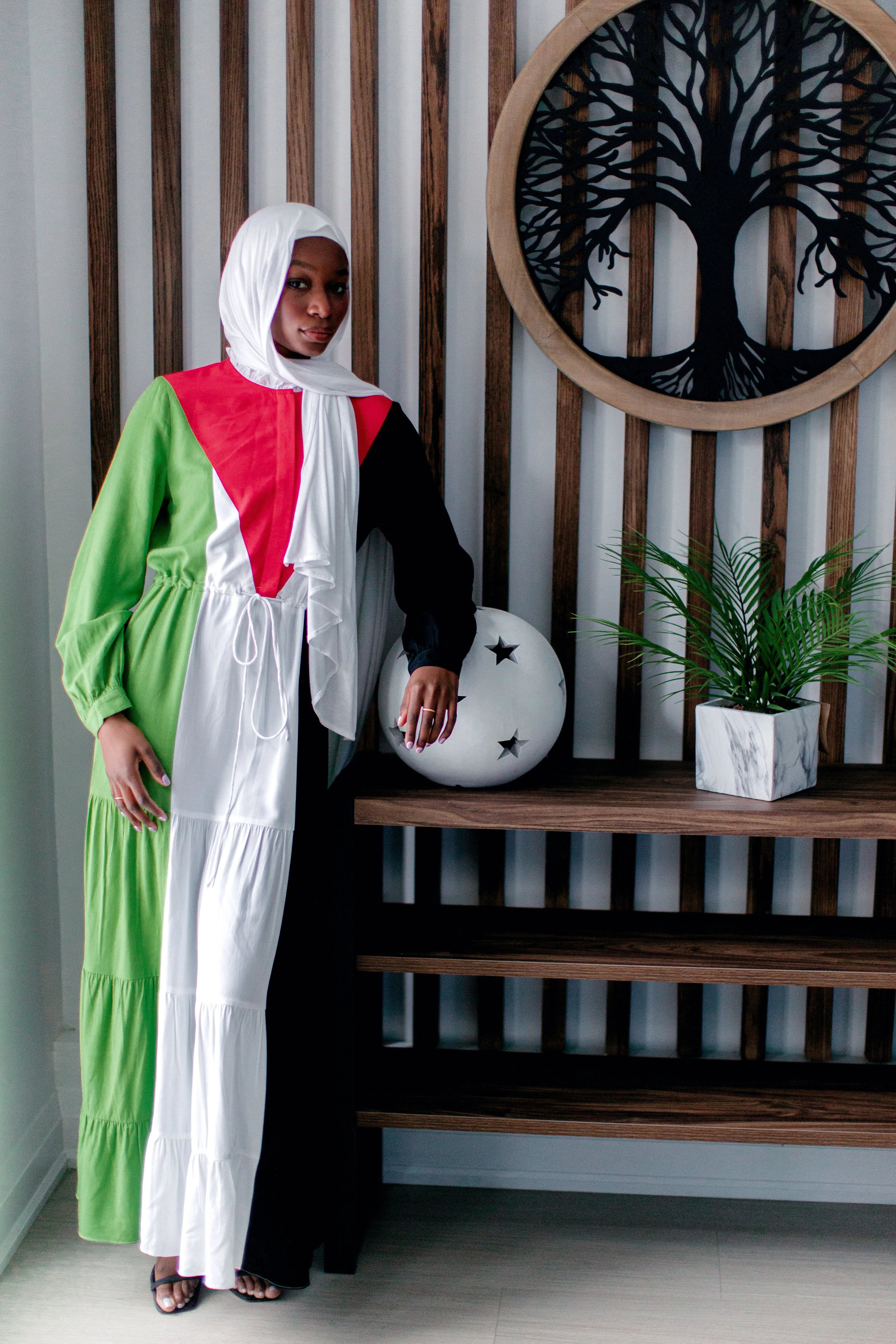 Rayon Maxi Dress - Free Palestine Inspired - Portion of Profits Donated to Gaza Humanitarian Aid