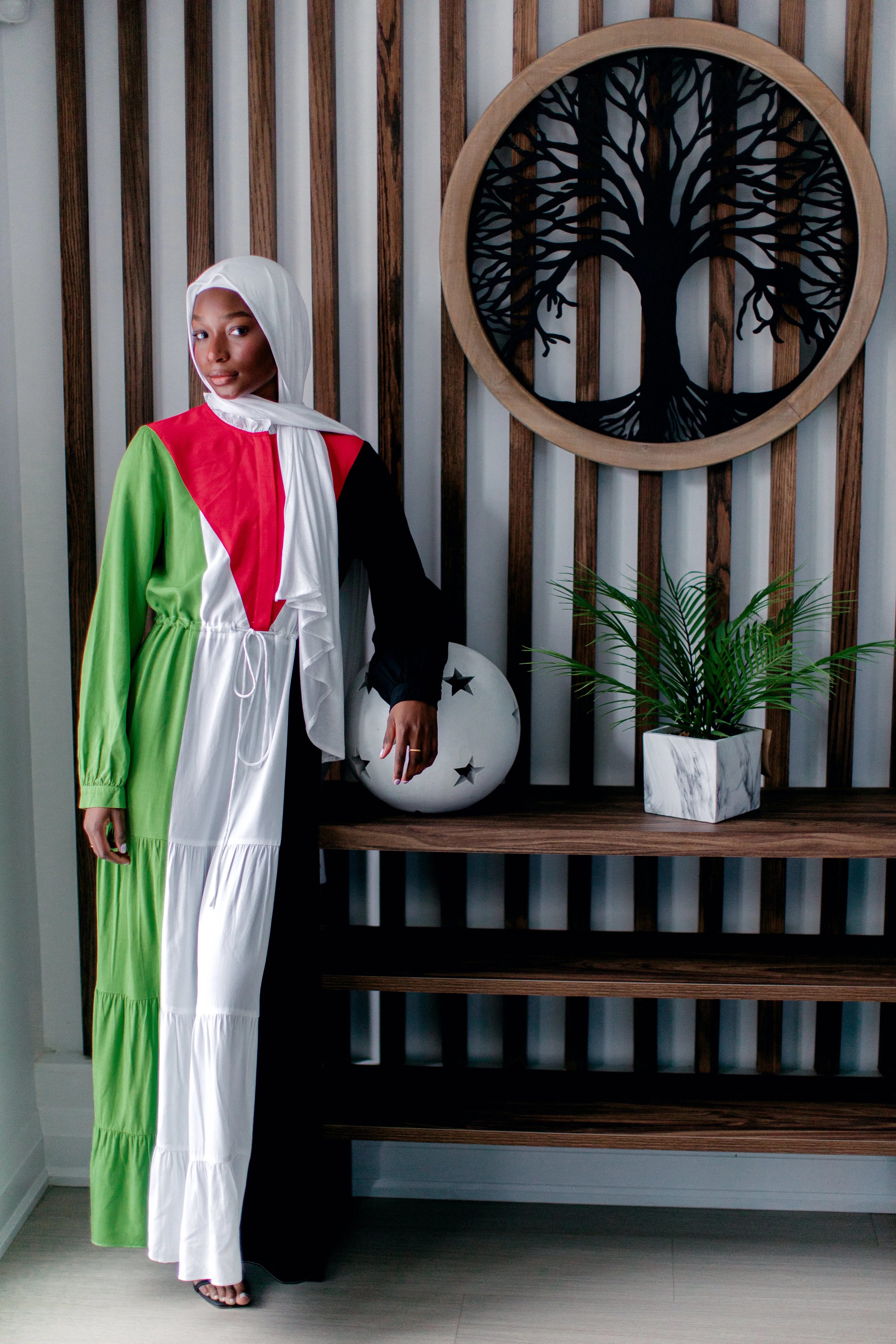 Rayon Maxi Dress - Free Palestine Inspired - Portion of Profits Donated to Gaza Humanitarian Aid