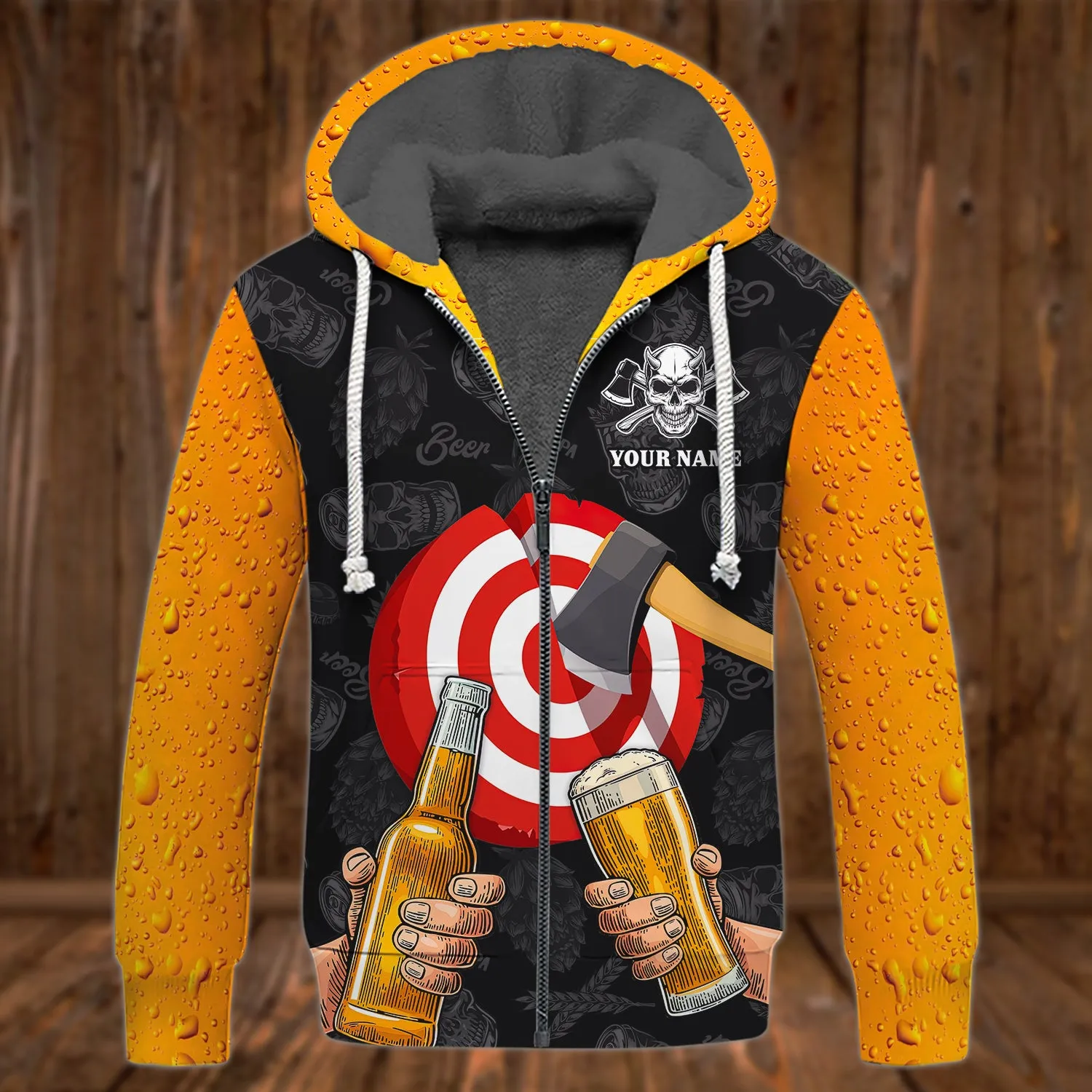 Real Men Drink Beer And Throw Axe  Personalized Name 3d Shirts For Men and Women