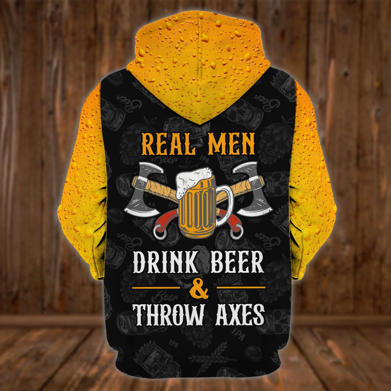 Real Men Drink Beer And Throw Axe  Personalized Name 3d Shirts For Men and Women