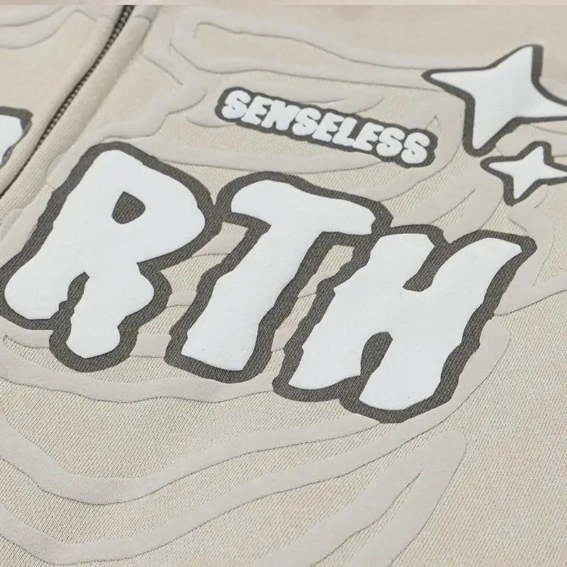 Rebirth Skeleton Zip Hoodie for Y2K Streetwear Collection