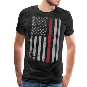 Red Line American Flag Men's Premium T-Shirt