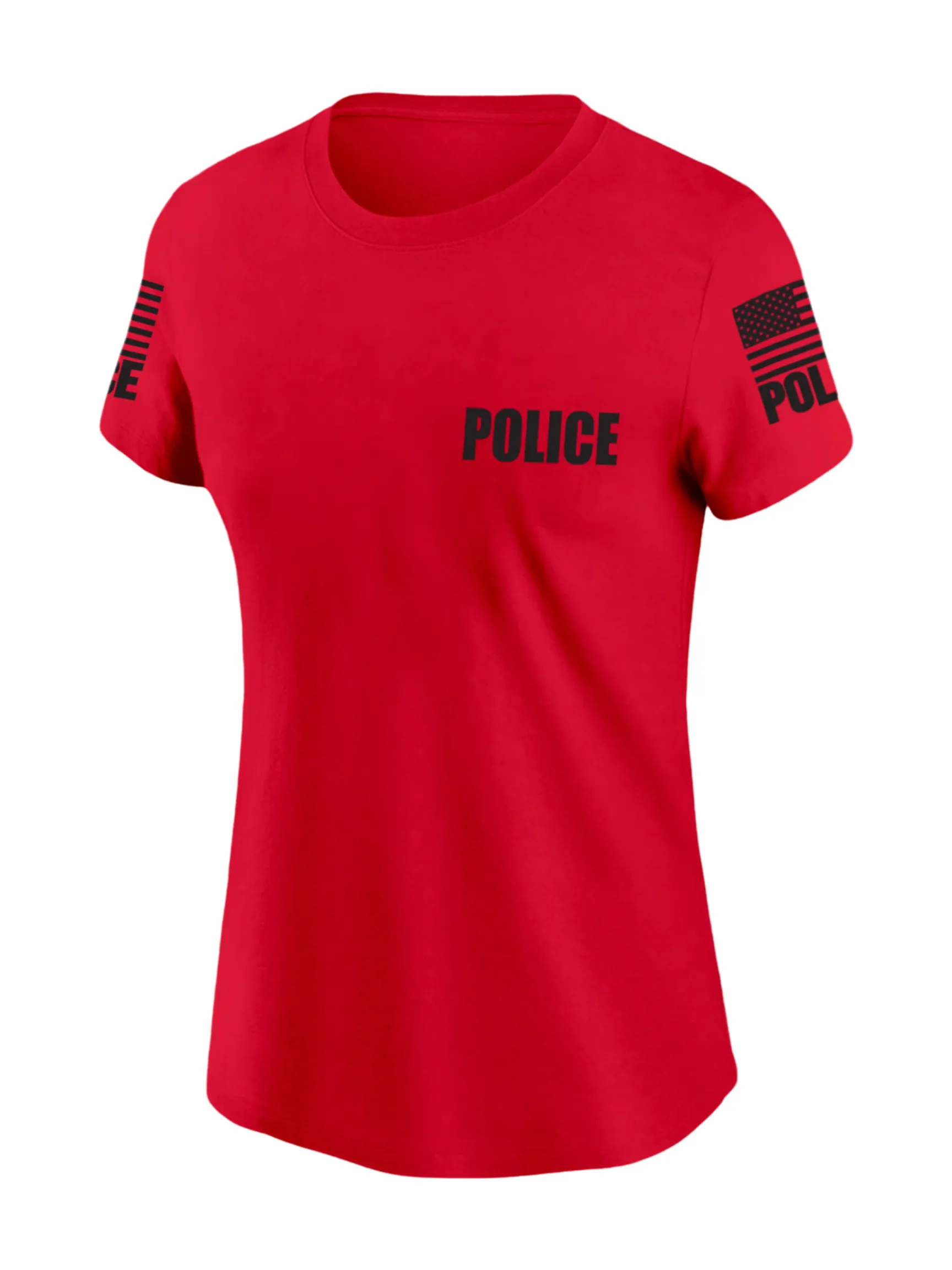 Red Police Women's Shirt - Short Sleeve (Black)