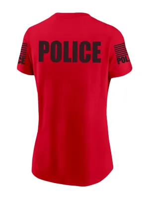Red Police Women's Shirt - Short Sleeve (Black)
