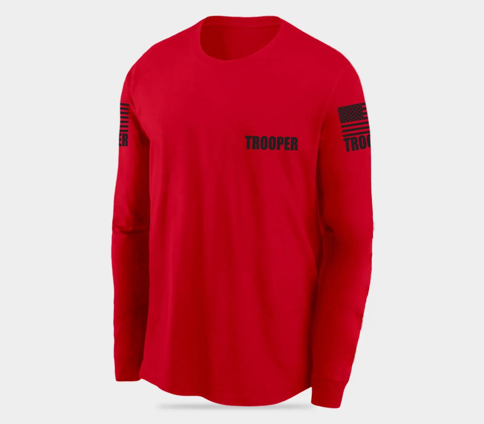 Red Trooper Men's Shirt - Long Sleeve (Black)