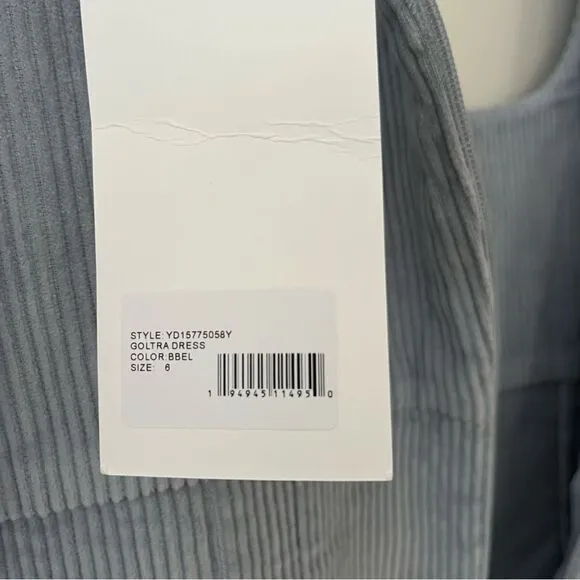 Revolve Likely Goleta Corduroy Puff Sleeve Mini Dress In Light Blue NWT