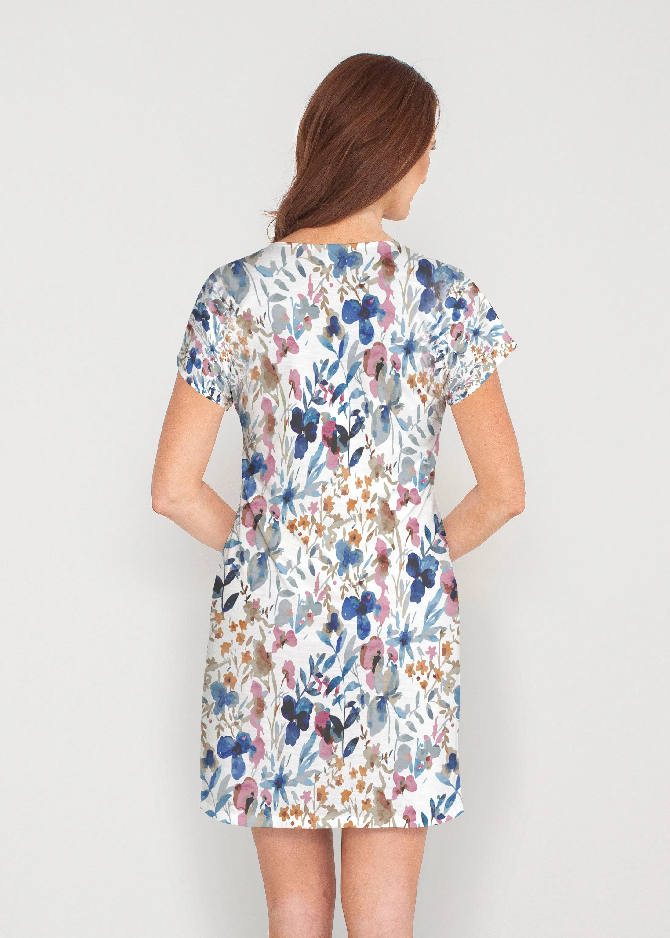 Rossa (8016) ~ French Terry Short Sleeve Crew Dress