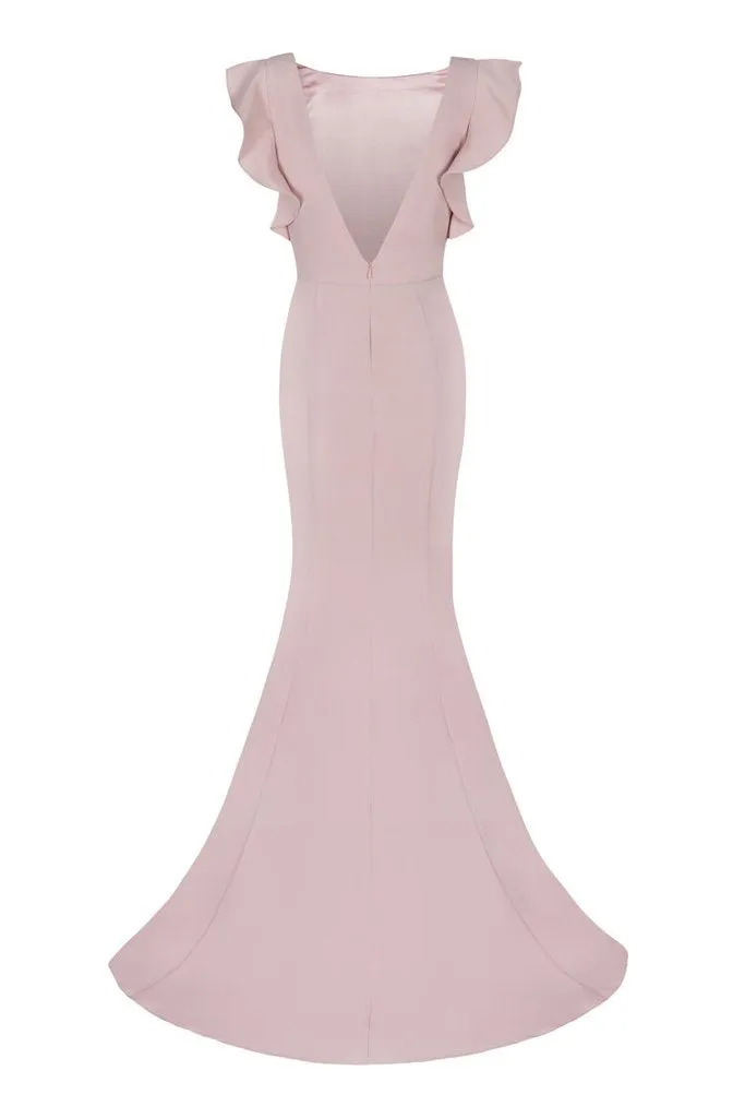 Roycebridal Floor Length Mermaid Jewel Pink Bridesmaid Dresses
