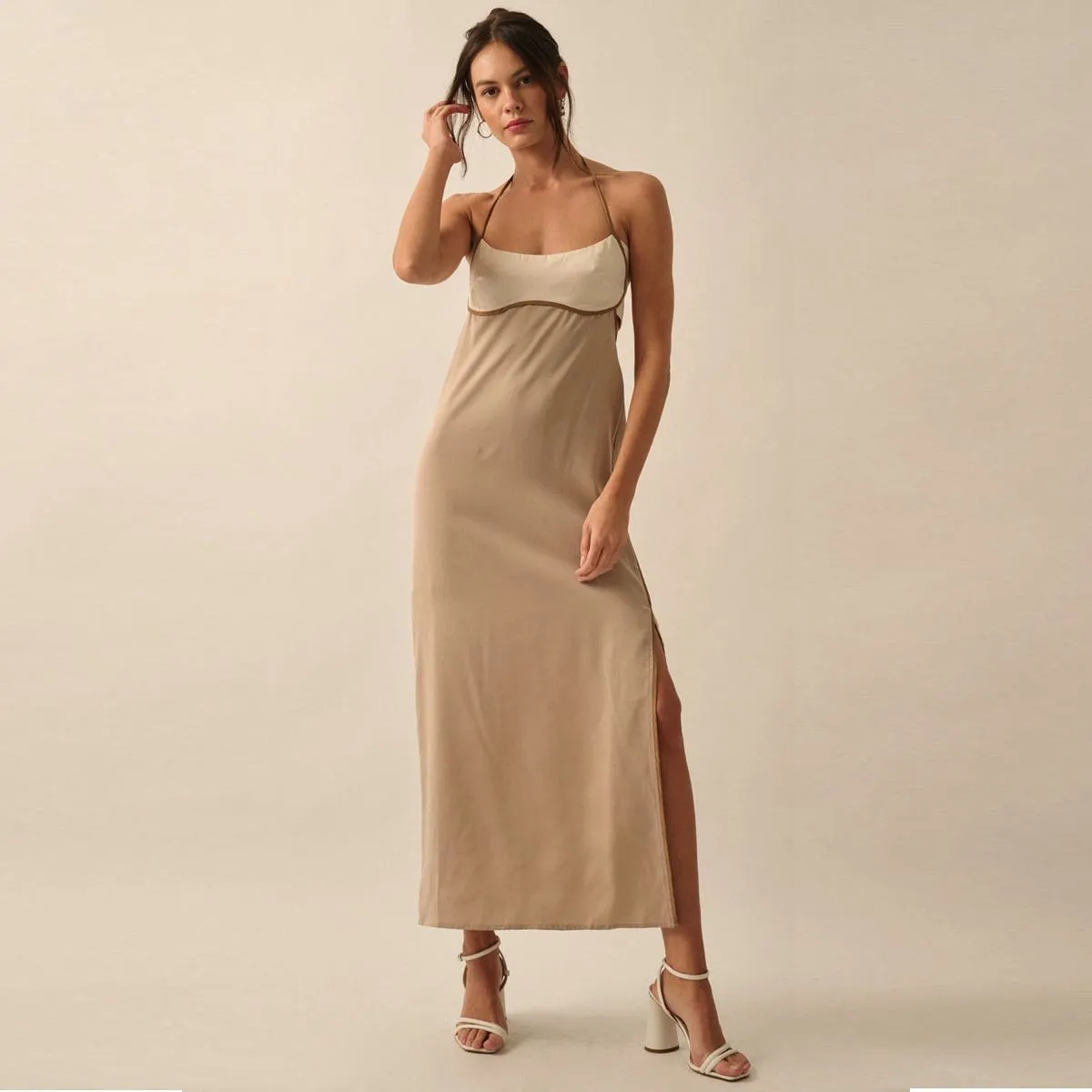 Sand & Taupe Colorblock Maxi