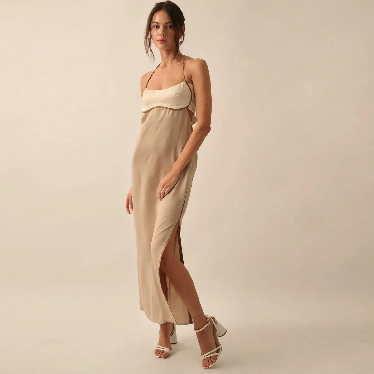 Sand & Taupe Colorblock Maxi