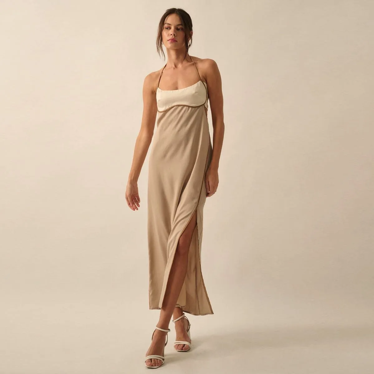 Sand & Taupe Colorblock Maxi