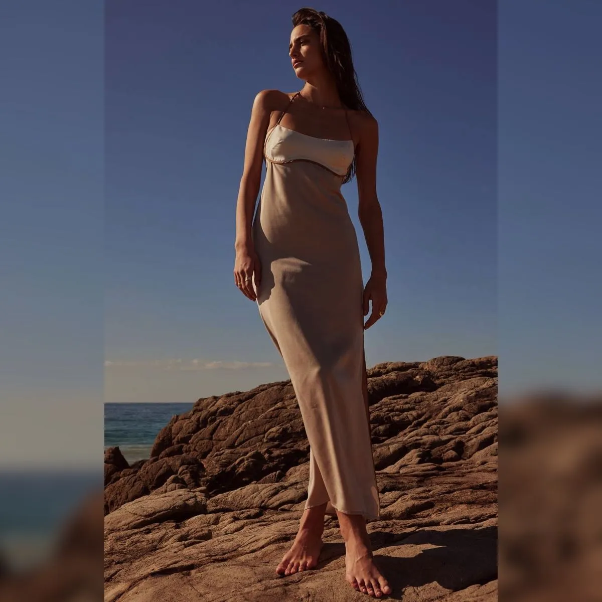 Sand & Taupe Colorblock Maxi