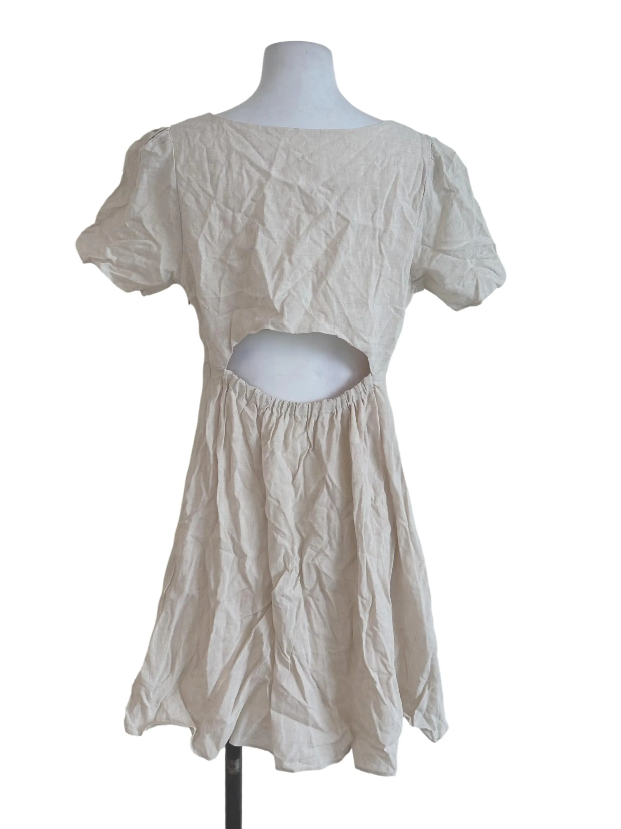 Sand Beige Textured Dress
