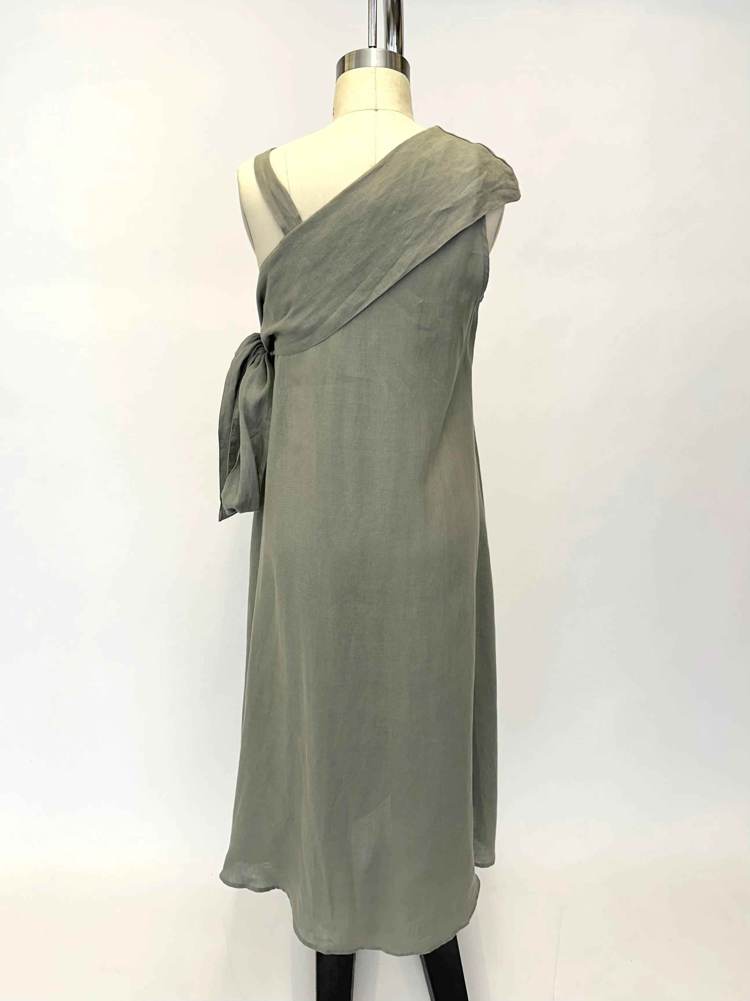Sarah Pacini Linen Asymmetrical Dress
