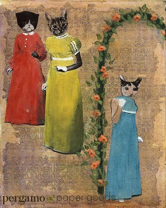 Sassy Cats 8X10 Art Print