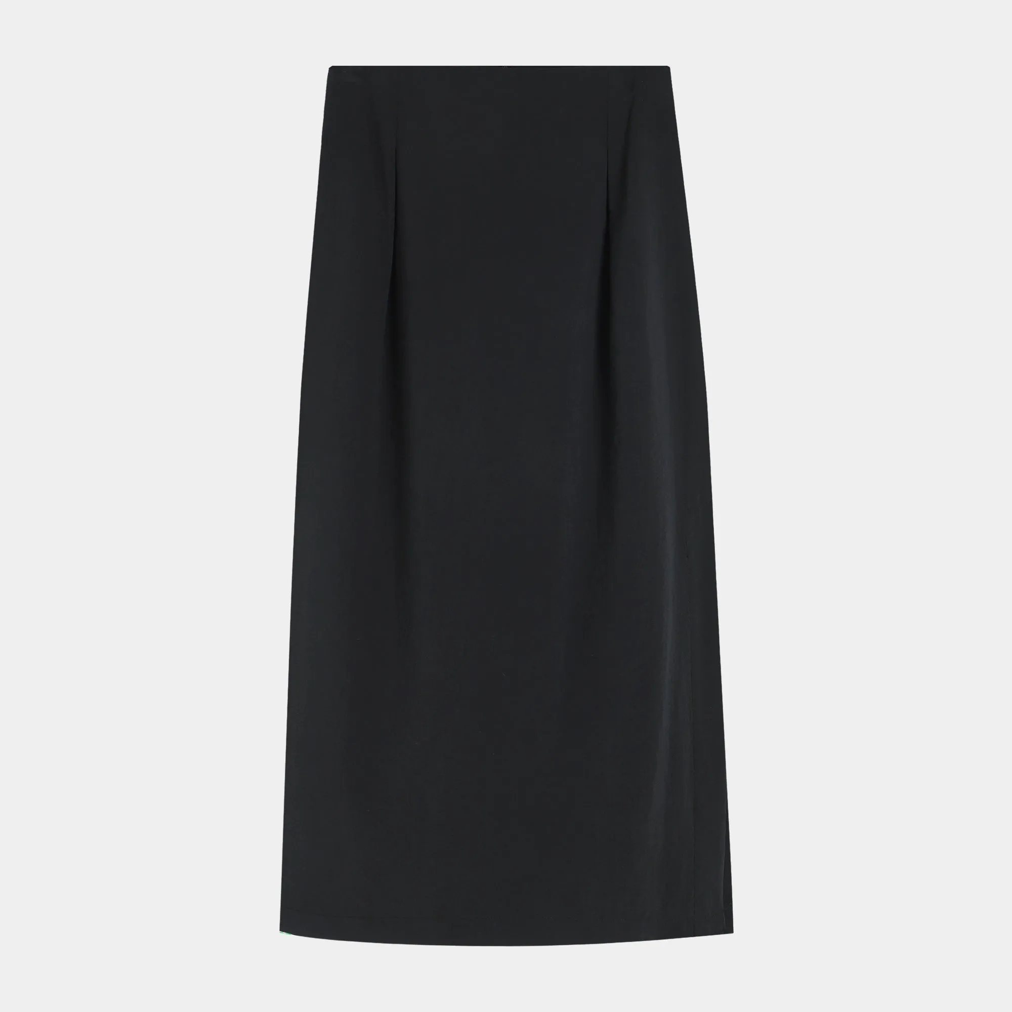 Satin Scoop Neck Top & Side Slit Skirt
