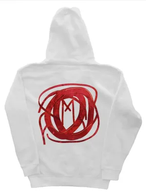 Scribbled M Zipper Hoodie (White)