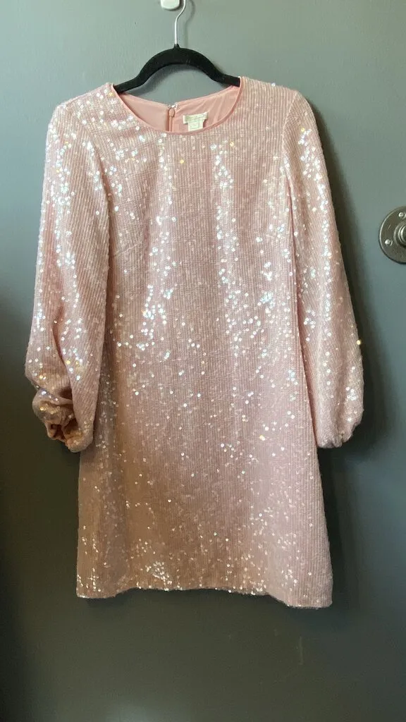 Sequin Bubble Sleeve Sheath Dress