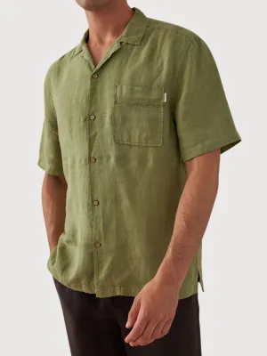 Shirt Olorua Green Man Linen | Twothirds
