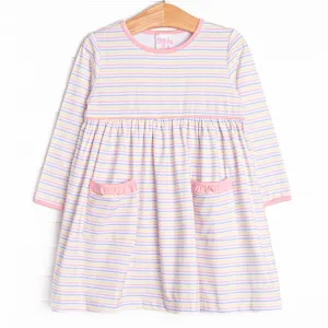 Silly Stripes Pocket Dress, Pink